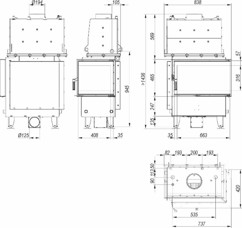 Termoșemineu Riva SM BL – performanță și design modern pentru încălzirea locuinței - imagine 2