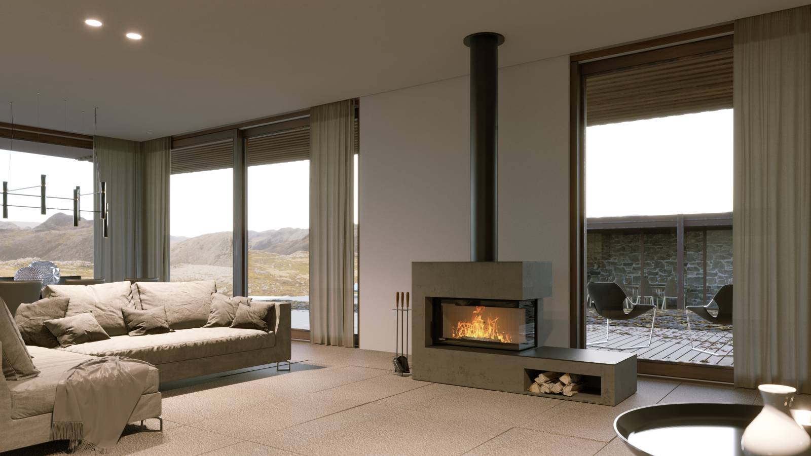 Focar cu șamotă și geam lateral Impuls LA BP– Eficiență, design și durabilitate garantată 12 ani - imagine 2