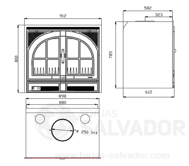 Focar șemineu ALBODI, 11 kW, vermiculită, design modern – livrare rapidă - imagine 2