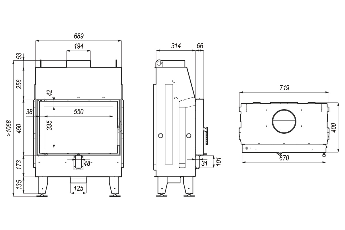 Focar șemineu Defro Home Impuls SM 8kW – Eficiență și design modern - imagine 3