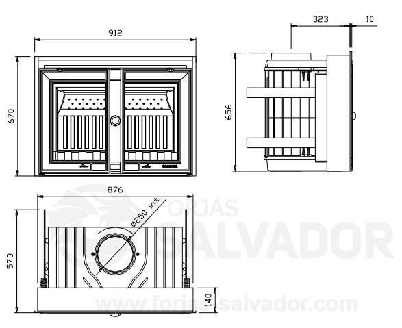 Focar șemineu SARA, 12 kW, fontă, stil rustic - imagine 10
